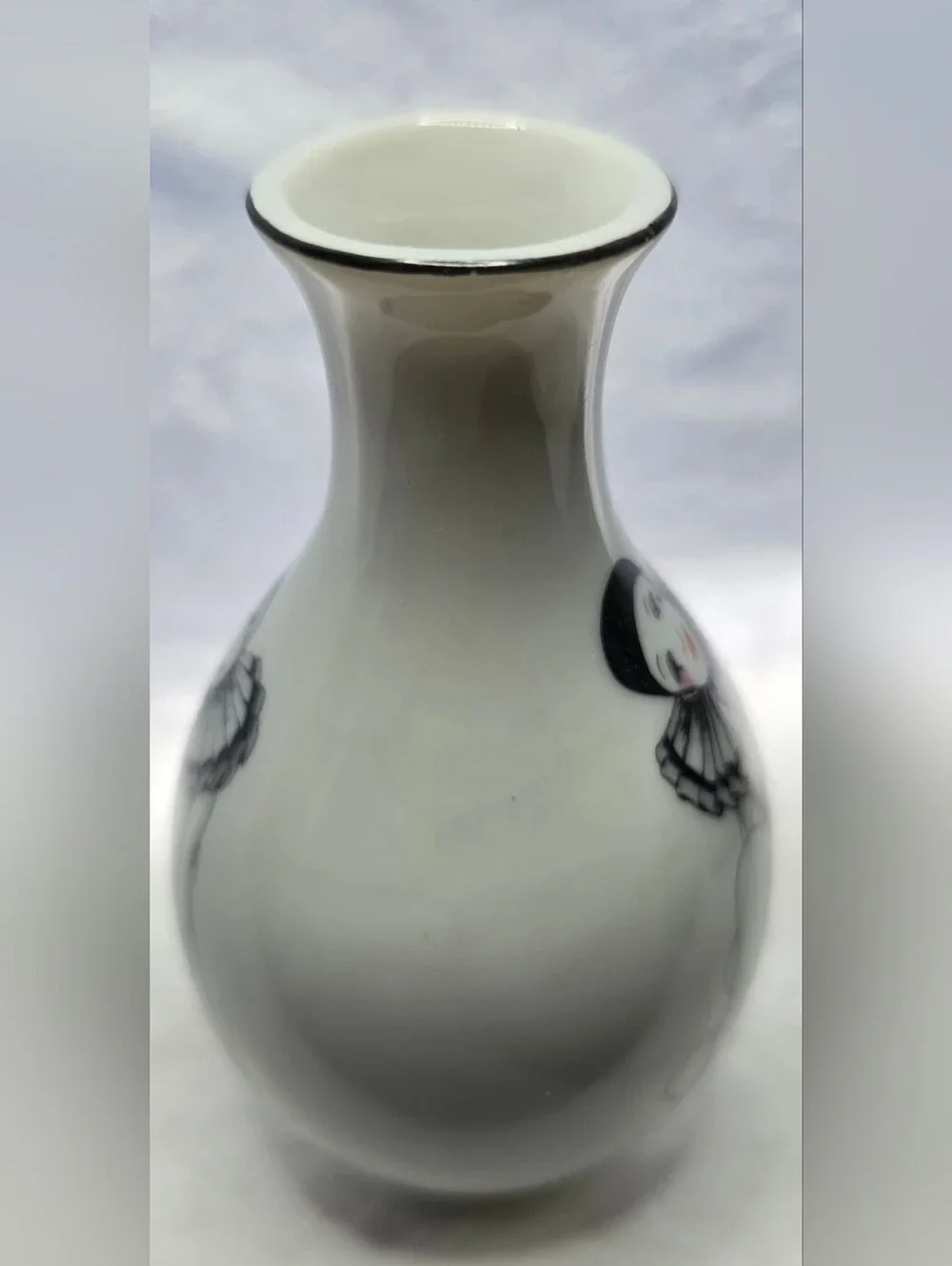 Sad Pierrot Clown Bud Vase